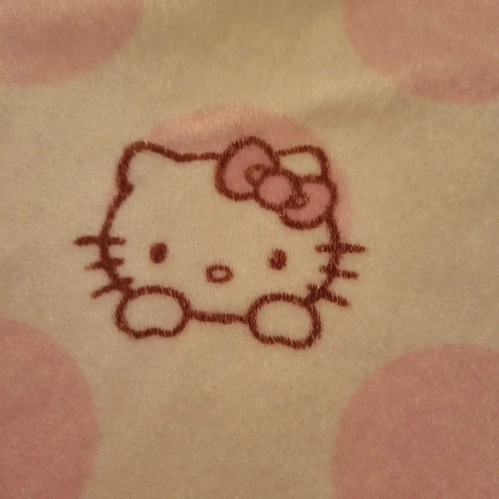 Hello Kitty Polka‎ Dot Baby Blanket Pink Reversible Soft Cozy Y2K Vintage Retro